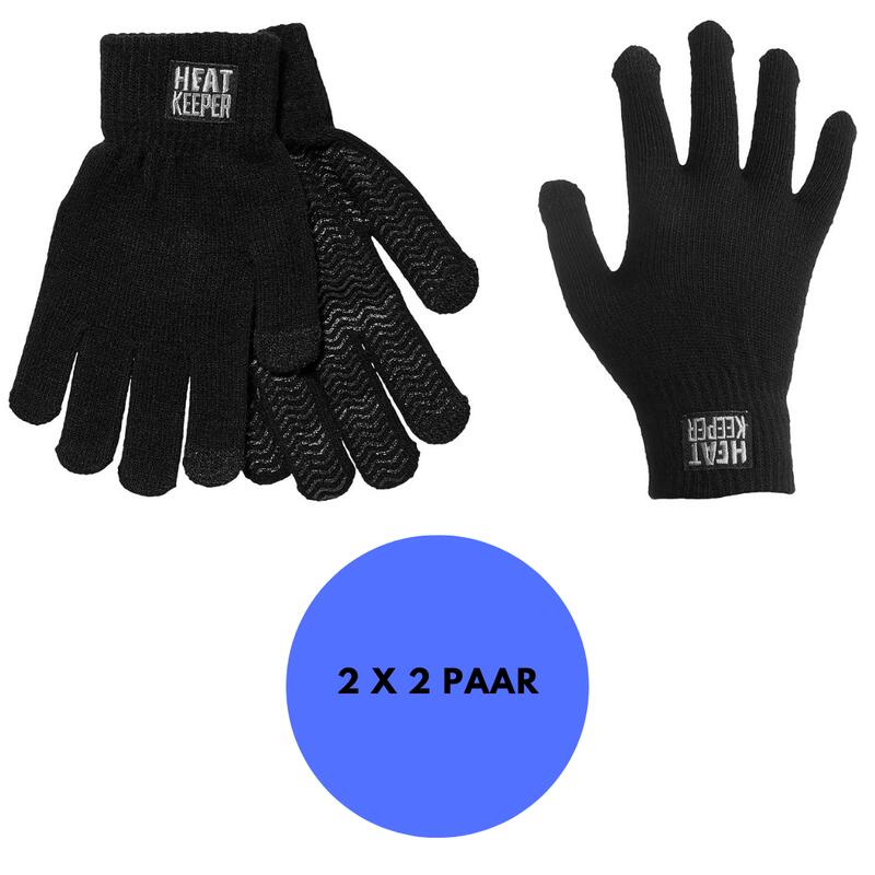 Heatkeeper - Gants de sport thermo enfants - Noir - 2 paires