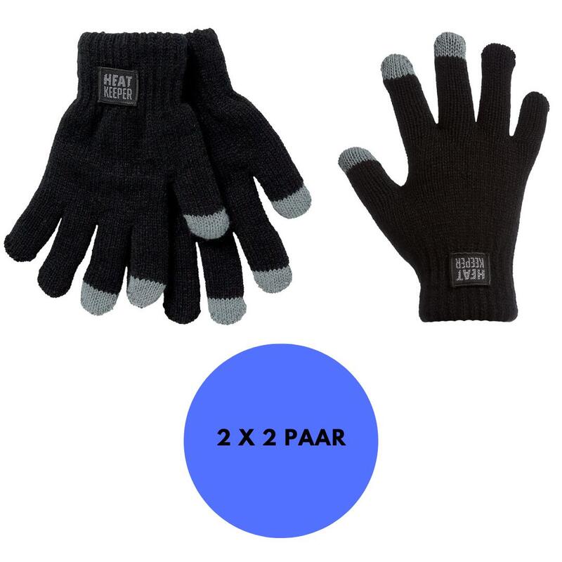 Heatkeeper - Gants thermiques enfants avec I-touch - Noir - 2 paires