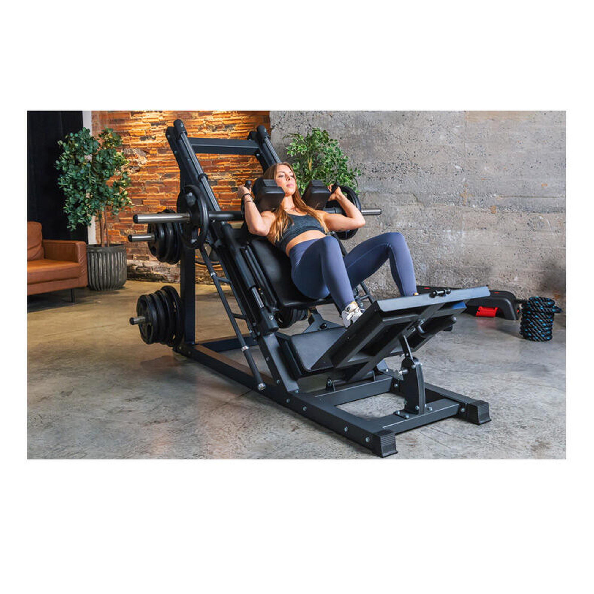 Presse à jambes et squat Plus IF5083 - Supporte 360kg - Domestique et semi-pro