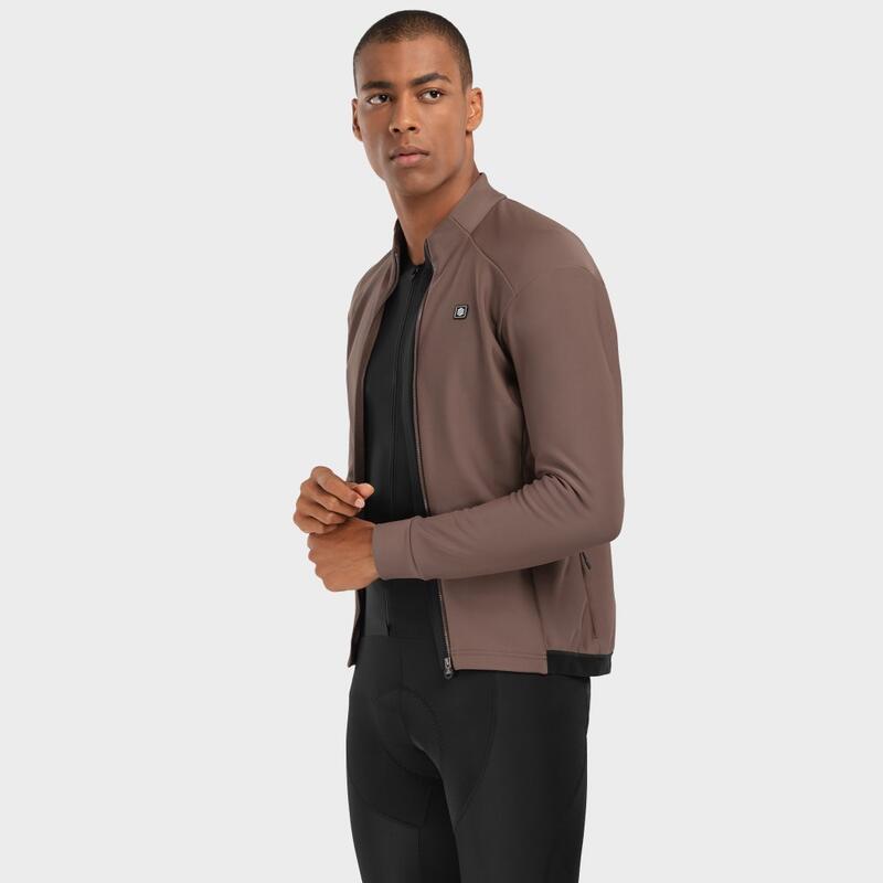 Veste vélo softshell homme Cyclisme J1 Larrau Marron