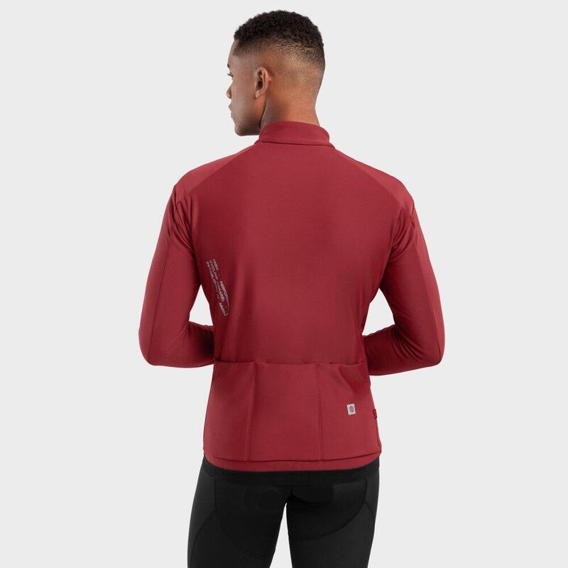 Veste vélo softshell homme Cyclisme J1 Soulor Bordeaux