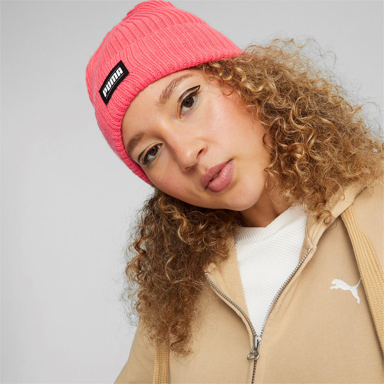 Classic geribbelde beanie met omslag PUMA Electric Blush Pink 5/5