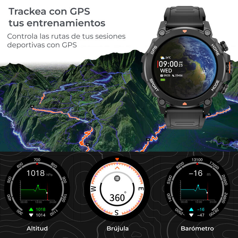 Smartwatch KSIX Explorer, GPS