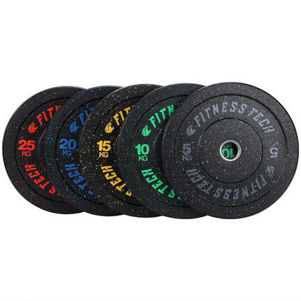 Set 150kg Disques Bumper Haute Résistance Hi Temp Fleck 5 à 25kg