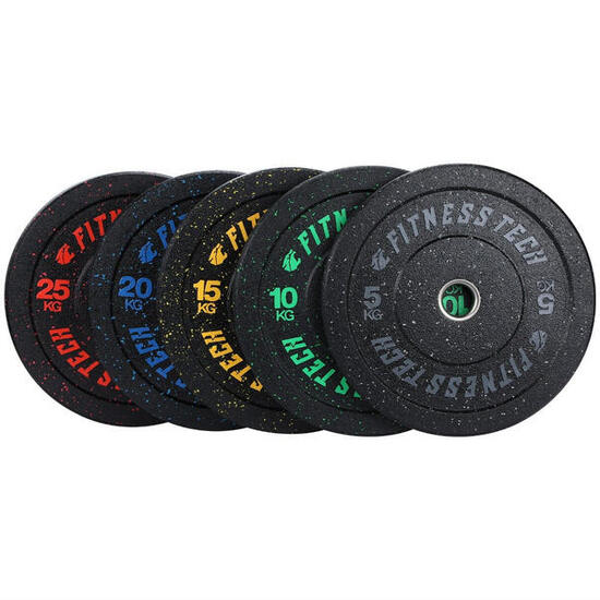 Set 150kg Disques Bumper Haute Résistance Hi Temp Fleck 5 à 25kg