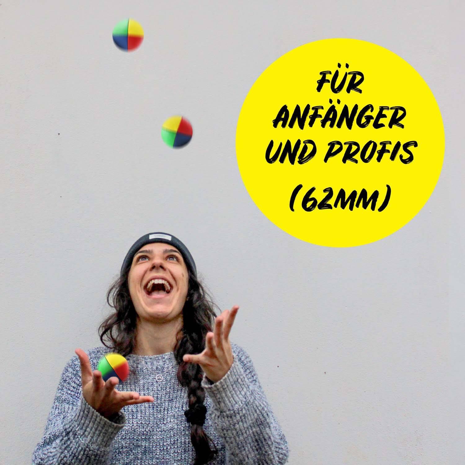 Jonglierbälle 3er Set (vierfarbig), Ø 62mm, 100g - Juggling Balls, Jonglierball 4/7