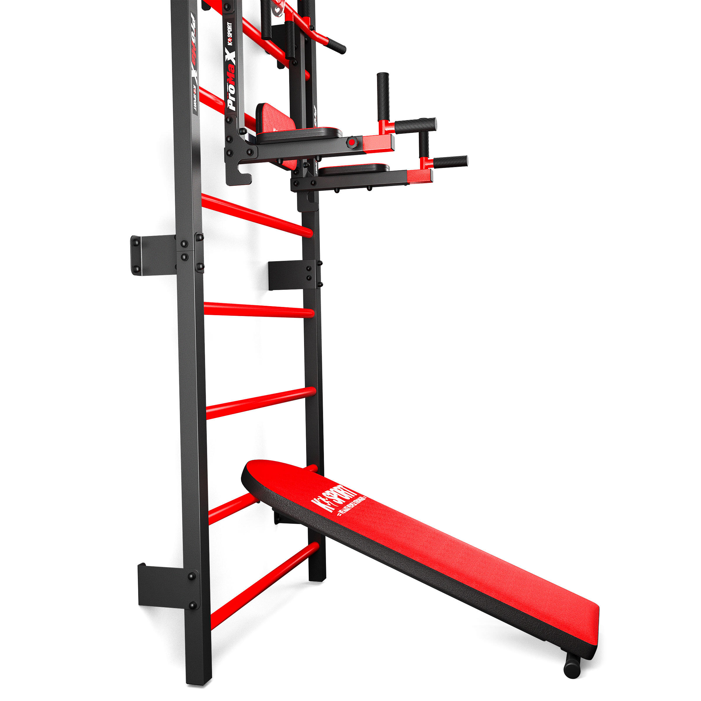 Kraftstation mit Pull-Up Bar, Dip Stange & Hantelbank 4/7