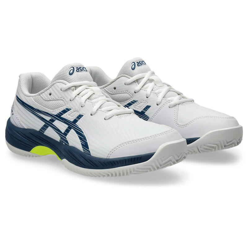 Zapatillas Tenis Niños- ASICS Gel-Game 9 GS Clay/OC - White/Mako Blue