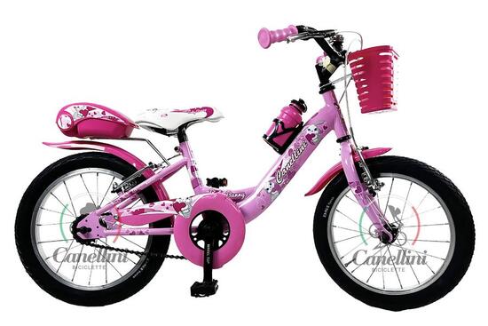 Vélo enfant Canellini VENERE 16" rose cadre acier, freins V‑Brake