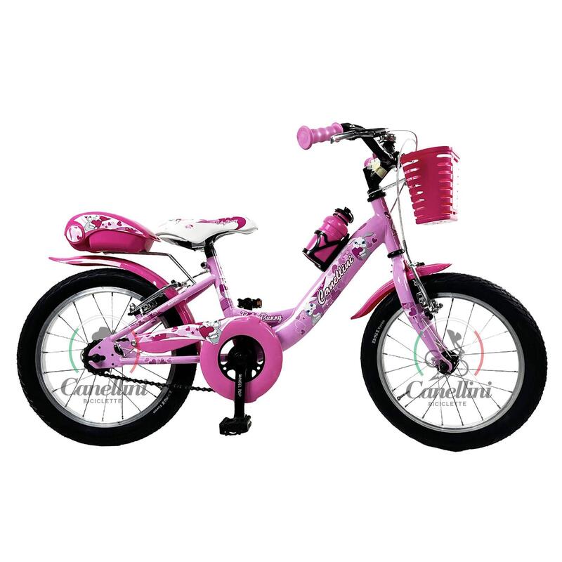 Bicicletă pentru fete Canellini VENERE 16" BABY BUNNY - Roz