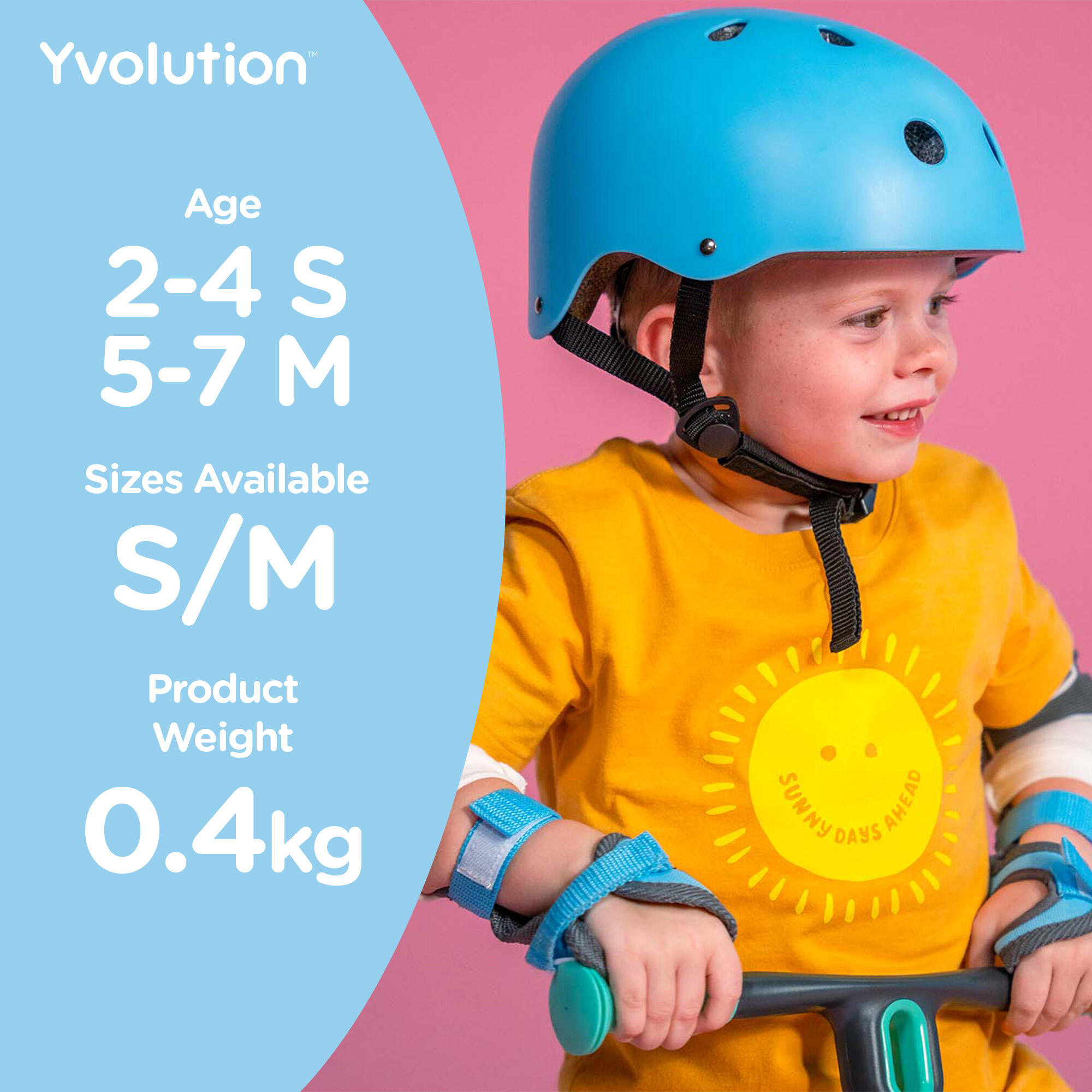 CASCO PEQUEÑO ADAPTABLE PARA NIÑOS YVOLUTION AZUL 3/5