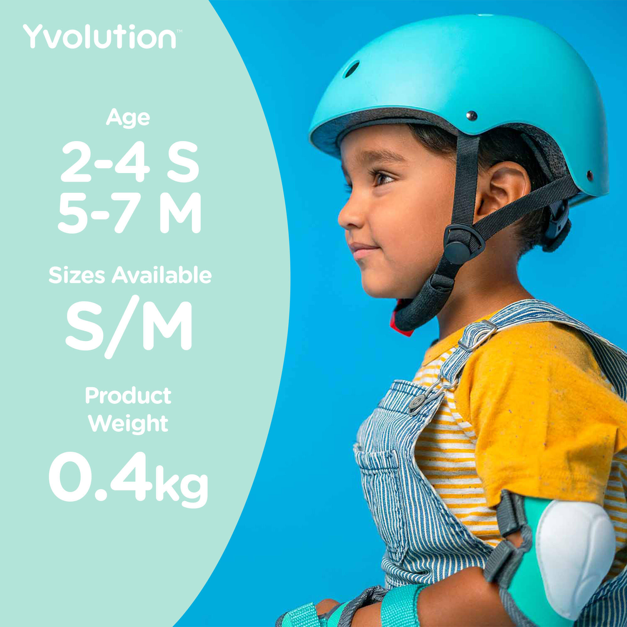 CASCO PEQUEÑO ADAPTABLE PARA NIÑOS YVOLUTION VERDE 5/5