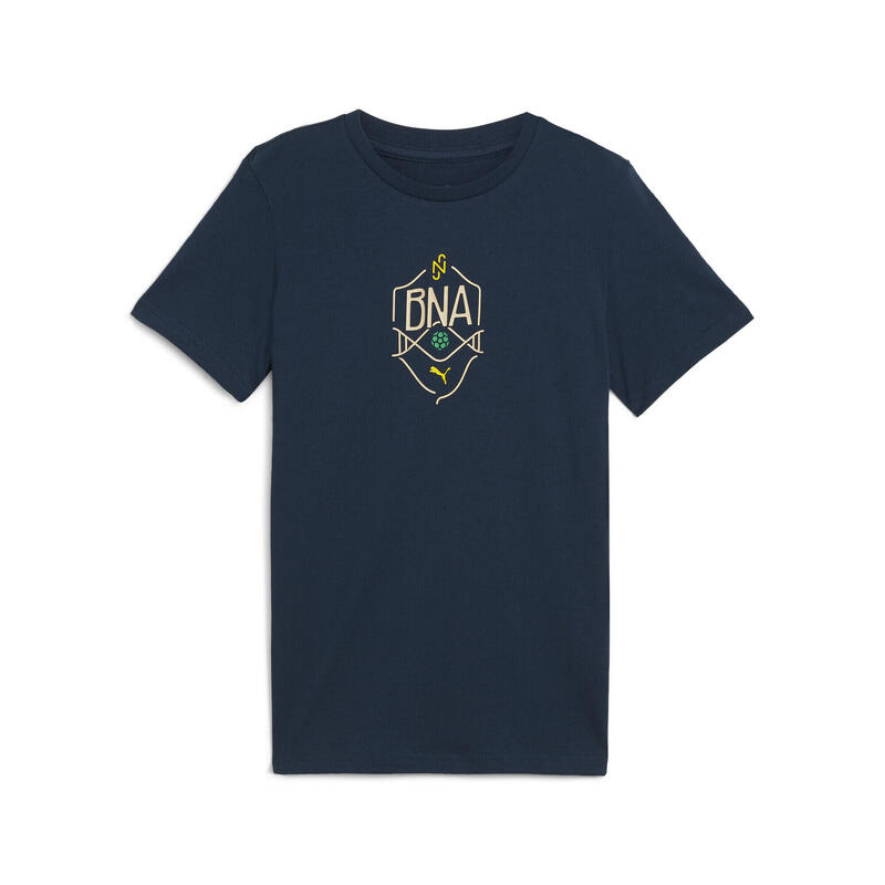 Neymar JR "BNA" Logo T-shirt voor jongeren PUMA Marine Blue Sand Dune Beige