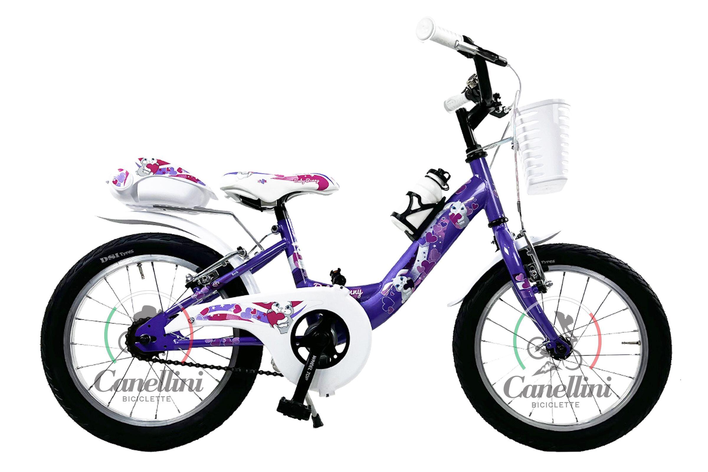 Bicicleta de menina canellini venere 16" baby bunny - roxo