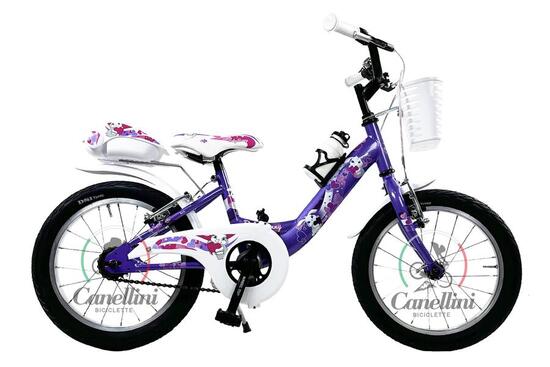 Vélo enfant Canellini VENERE 16" violet cadre acier, freins V‑Brake