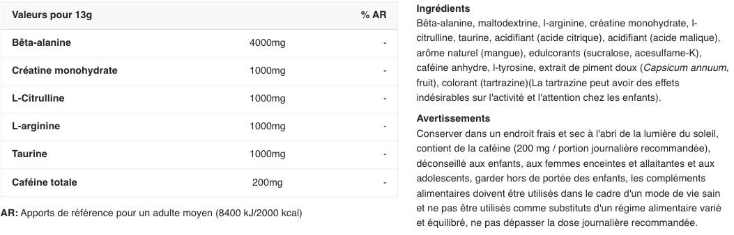 Pre-workout - Pre-workout Overdrive - Mangue 390g 2/3