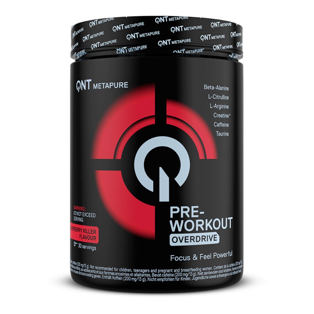 QNT Pre-workout - Pre-workout Overdrive (390g) - Framboos