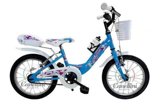 Vélo de fille Canellini VENERE 16" BABY BUNNY - Bleu clair