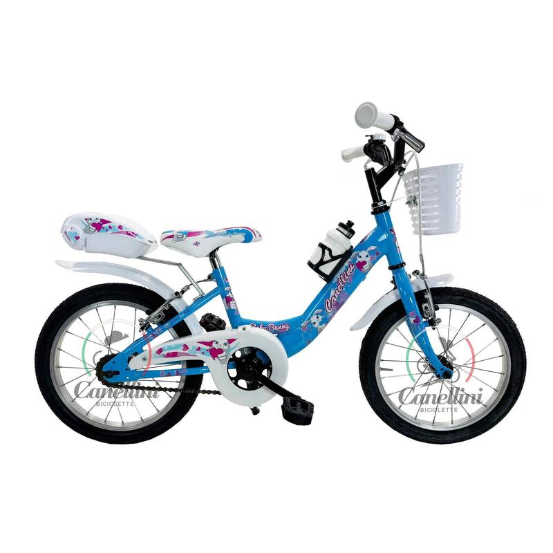 Bicicleta de niña Canellini VENERE 16" BABY BUNNY - Azul claro