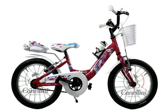 Vélo enfant Canellini VENERE 16" Fuchsia cadre acier, freins V‑Brake