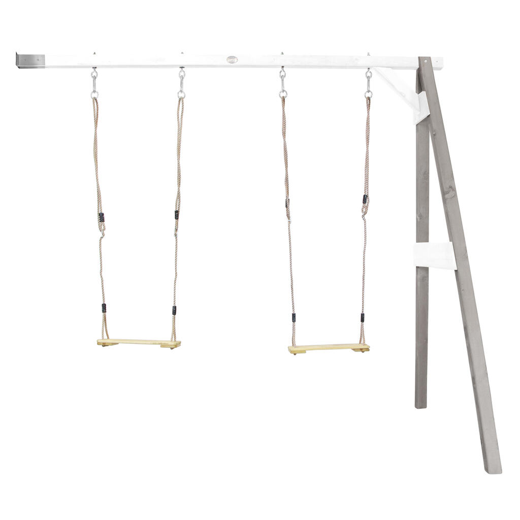 Wall-mounted swing set, 2-seater swing, White/Grey