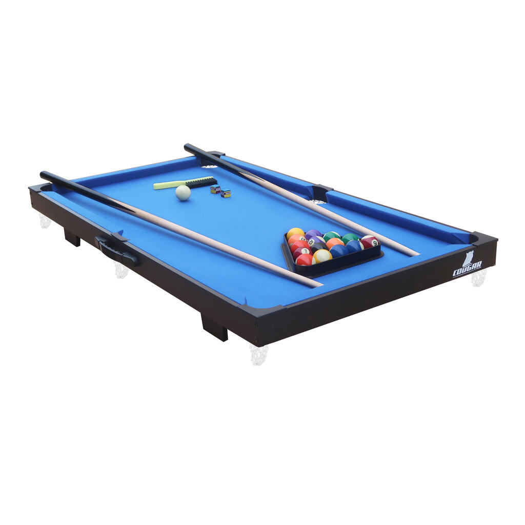 Pool Table, Mini, Portable | 110 x 56 cm, Black/Blue