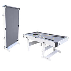 Table de Billard Convertible/ Pliable 6ft Blanc, 40kg Hustle XL, Noir/Vert