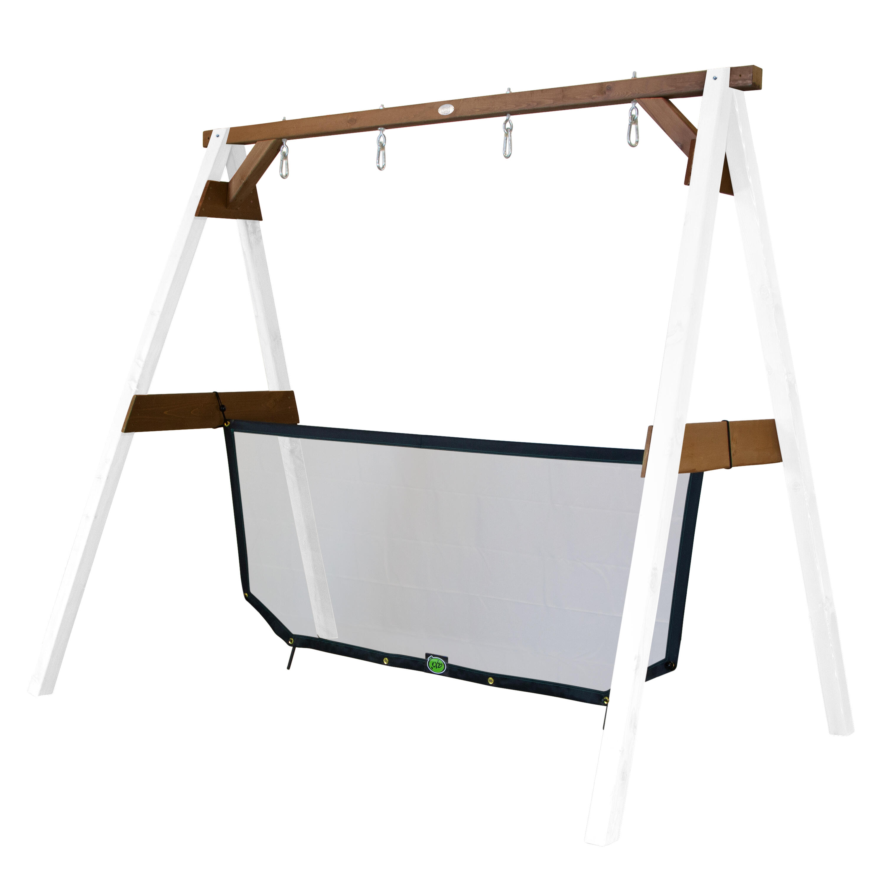 Struttura per calcio, altalena, pallavolo, 4 in 1 Sports Fun, bianco/marrone 5/7