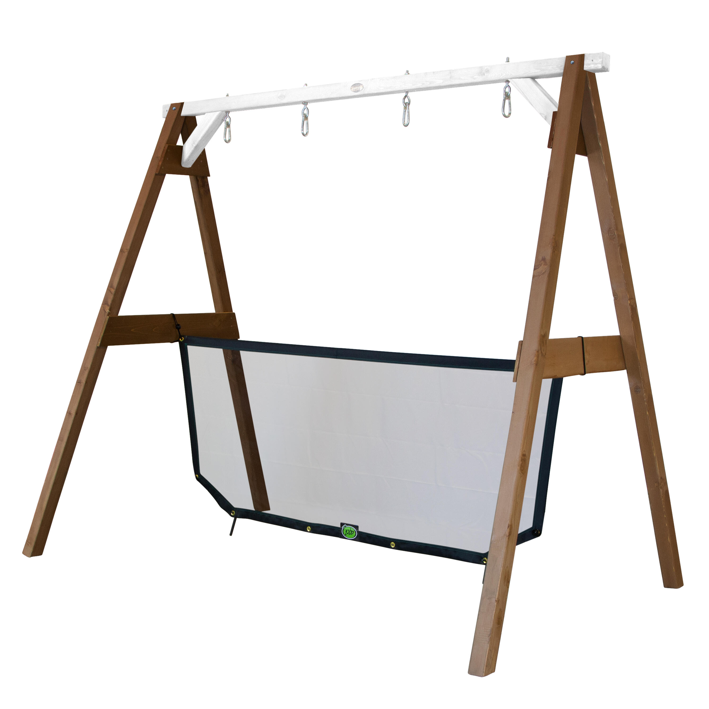 Cadre Football, balançoire, volley-ball, tennis, 4-in-1 Sports Fun, Marron/Blanc 5/7