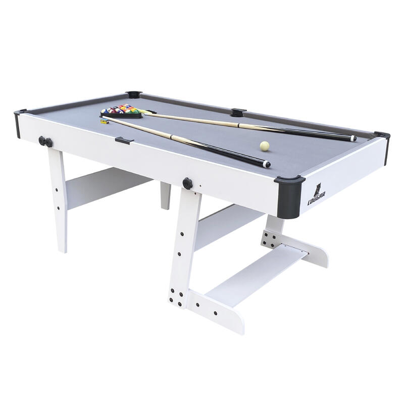 Cougar Hustle L Table de Billard, 5ft blanc / gris | Accessoires inclus
