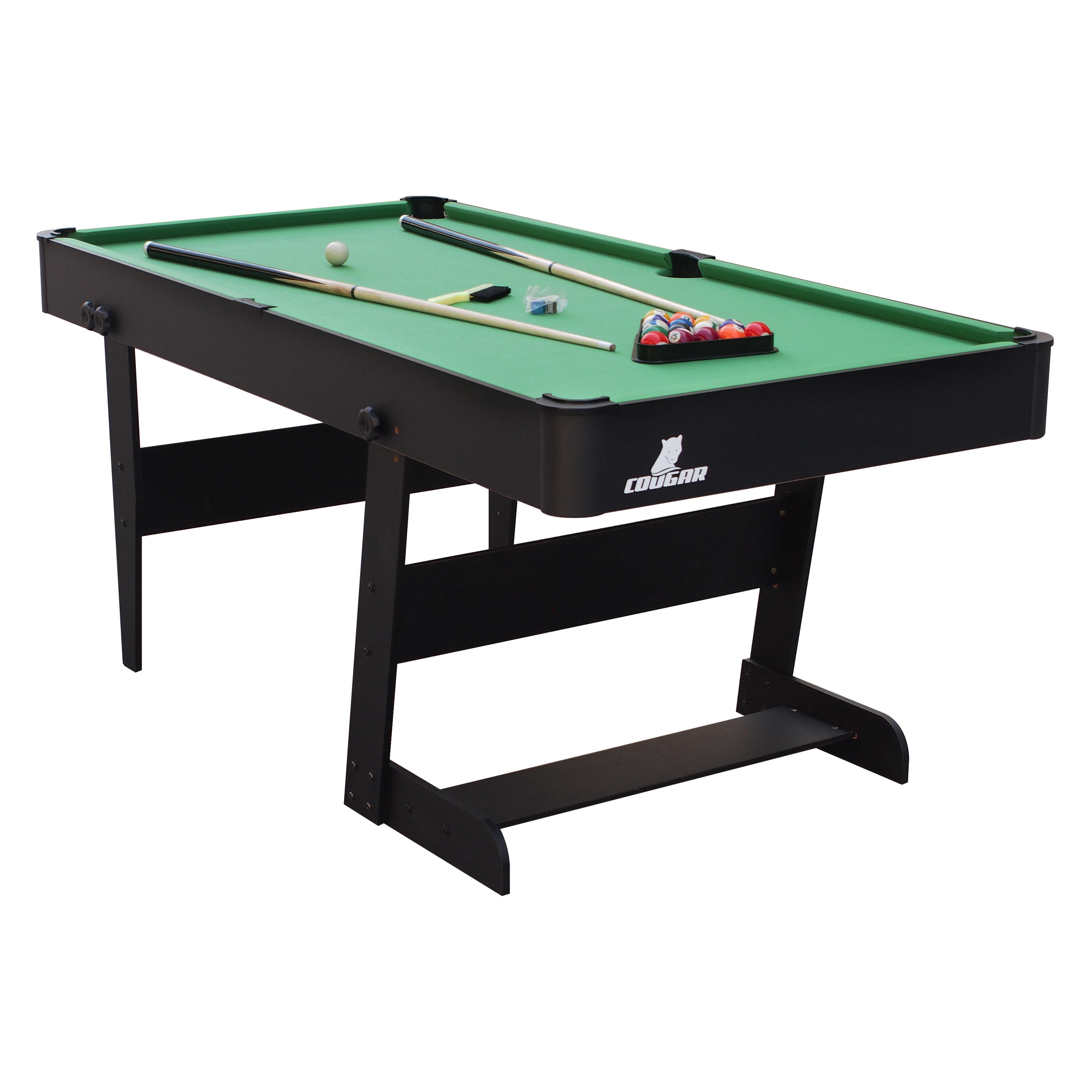 Cougar Hustle XL Pooltafel opklapbare 6ft, Zwart/Groen, 40kg 2/7