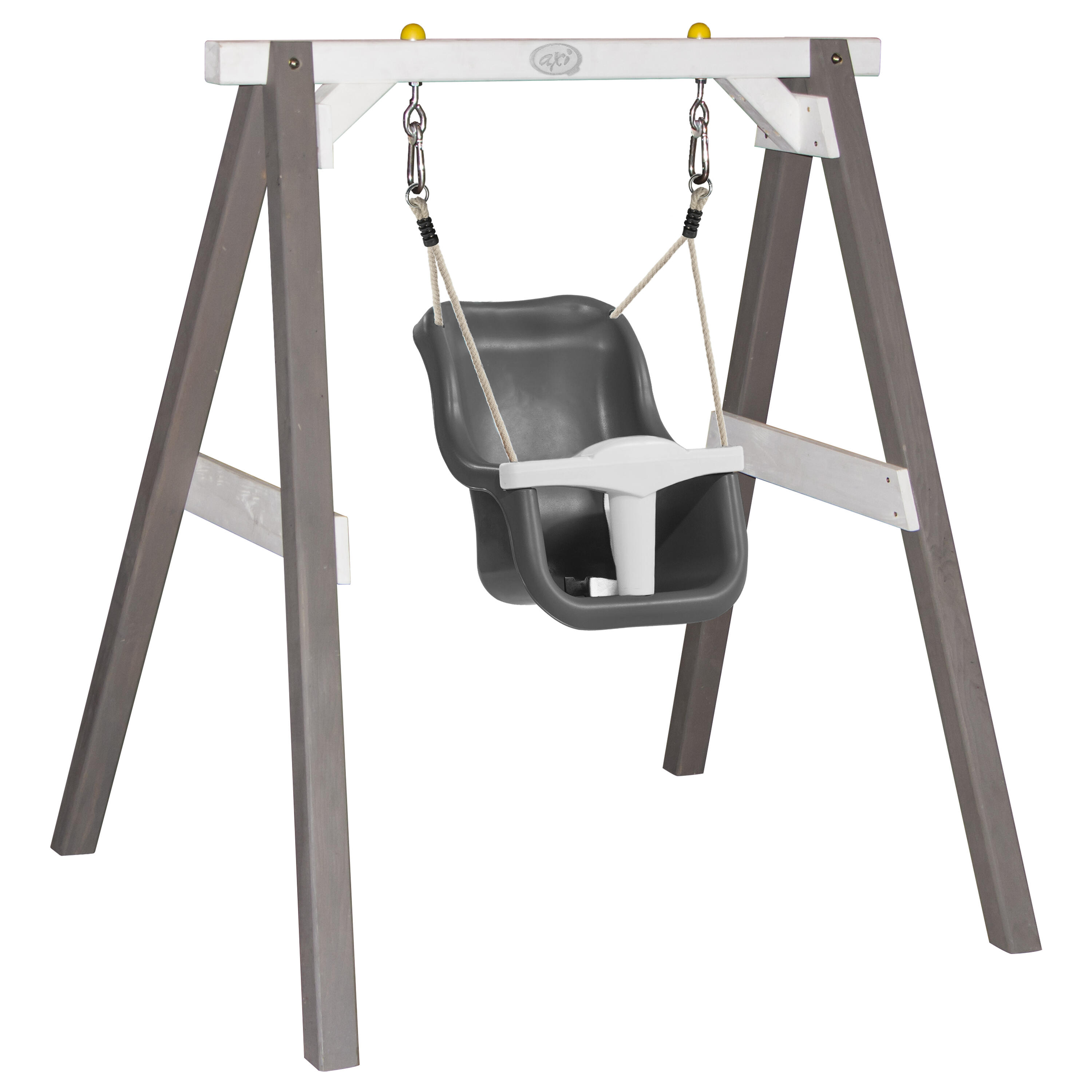 AXI AXI Altalena per bambini con struttura in legno grigio e bianco
