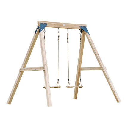 Balançoire double en bois, Marron