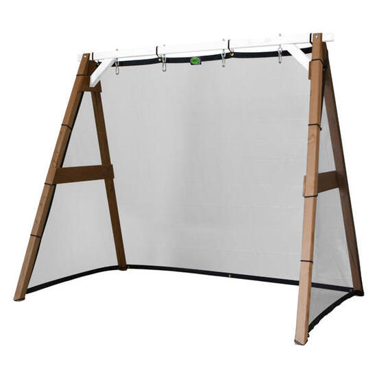 Cadre Football, balançoire, volley-ball, tennis, 4-in-1 Sports Fun, Marron/Blanc