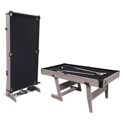 Hustle xl pooltafel, opvouwbaar, 6 ft, met ballen, keuen en meer, zwart/groen