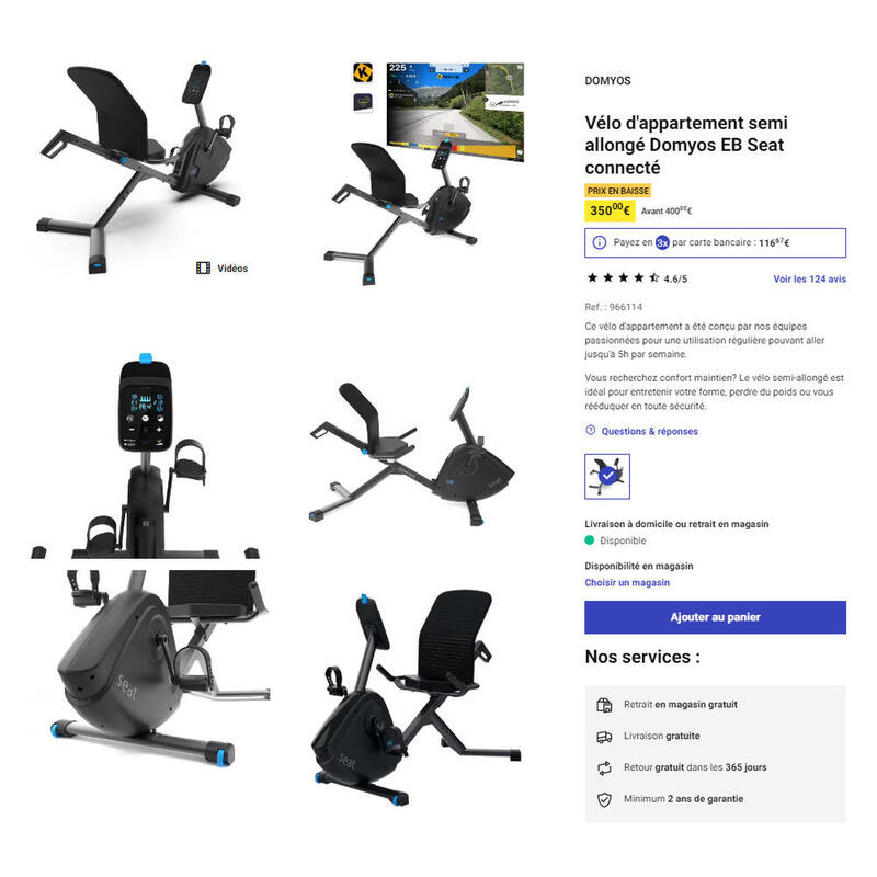 Tussen Particulieren - Domys EB connected semi-ligfiets hometrainer + mat