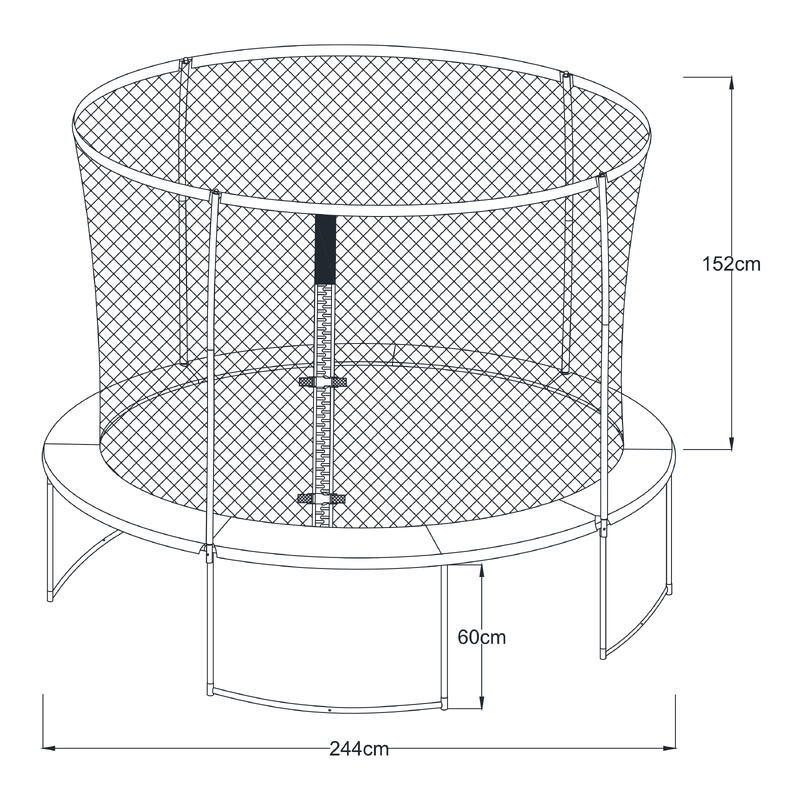 AXI Boston, Trampoline met net - Ø 244 cm zwart, Inground & Onground