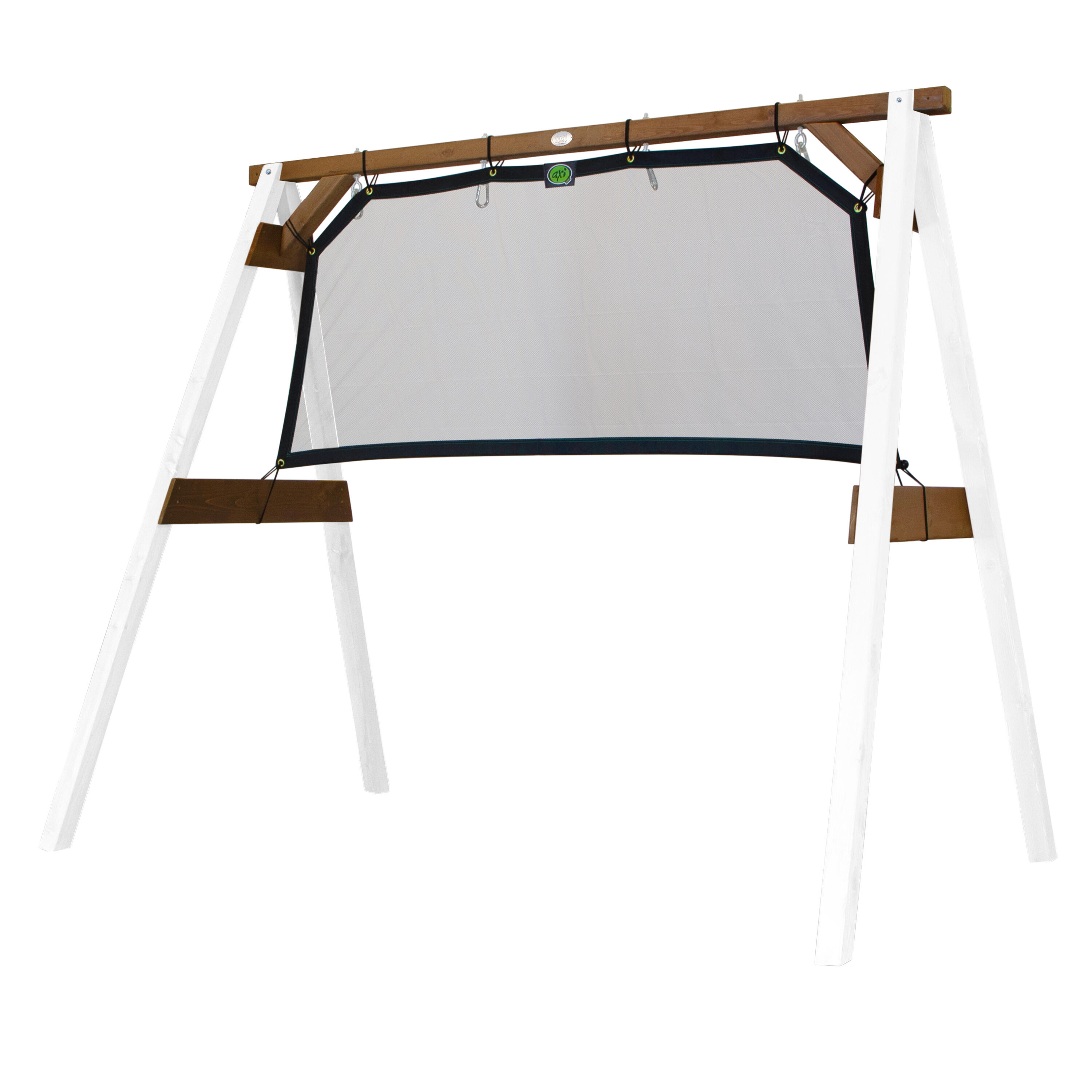 Struttura per calcio, altalena, pallavolo, 4 in 1 Sports Fun, bianco/marrone 6/7