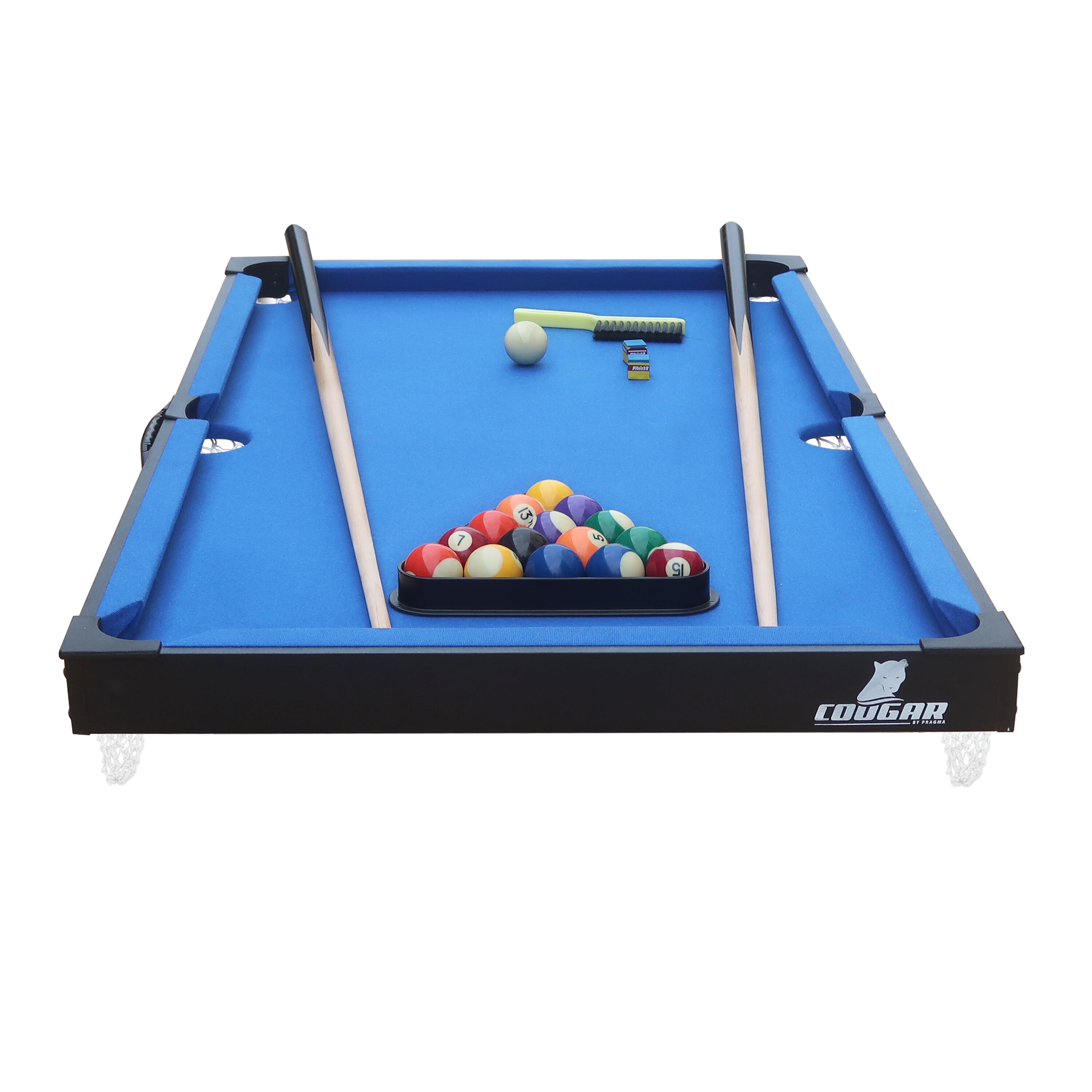Cougar - Mini Pooltafel Draagbare zwart/blauw | 110 x 56 cm 3/7