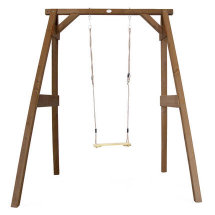 Enkele Schommel met Frame van FSC-Hout, Grijs/Wit