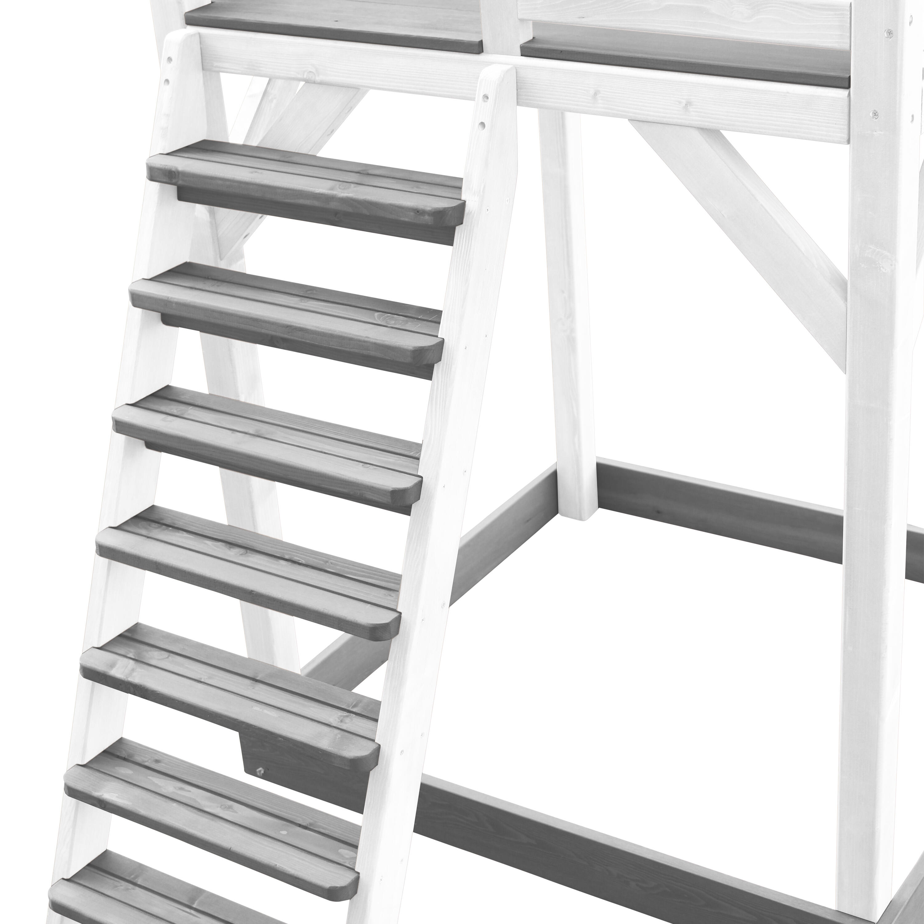 Beach Tower Speeltoren, Glijbaan Blauw, Hout, Wit/Grijs 5/7