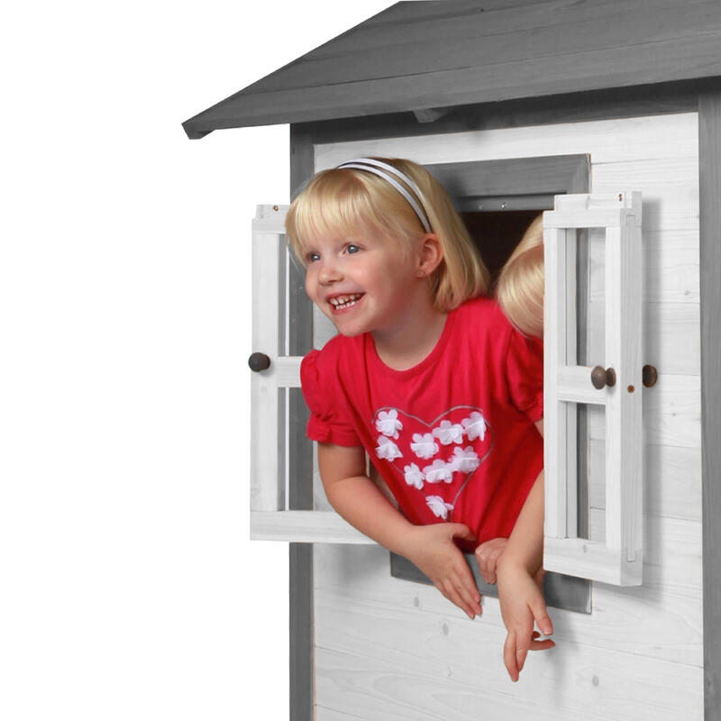 AXI Beach Lodge XL Domek dla dzieci Bialy, Slide Grey | Drewno FSC