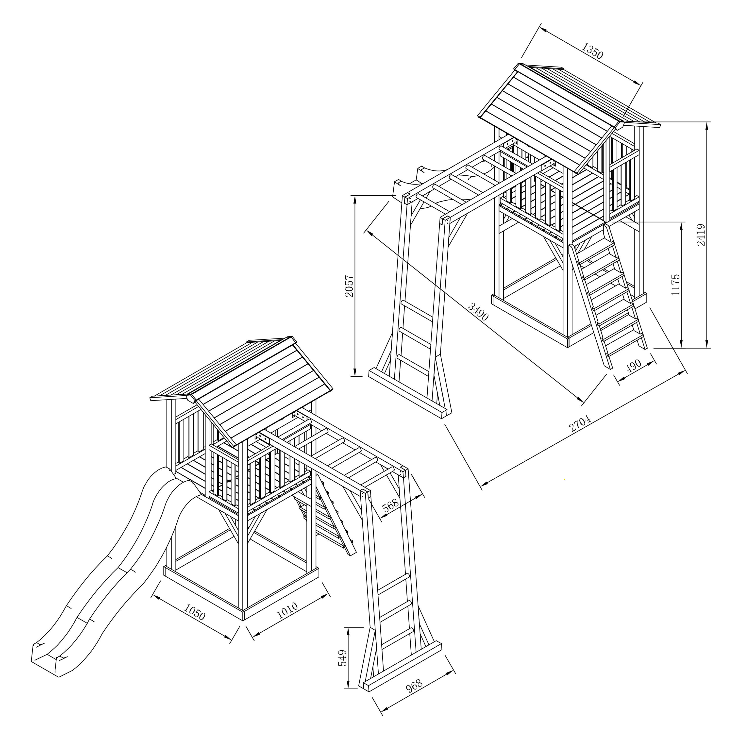 Aire de jeux Beach Tower Grise/Blanche, Escalade, Toboggan Blanc 4/7