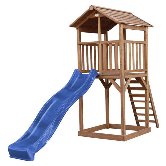 Aire de jeux Beach Tower Marron - Toboggan Bleu