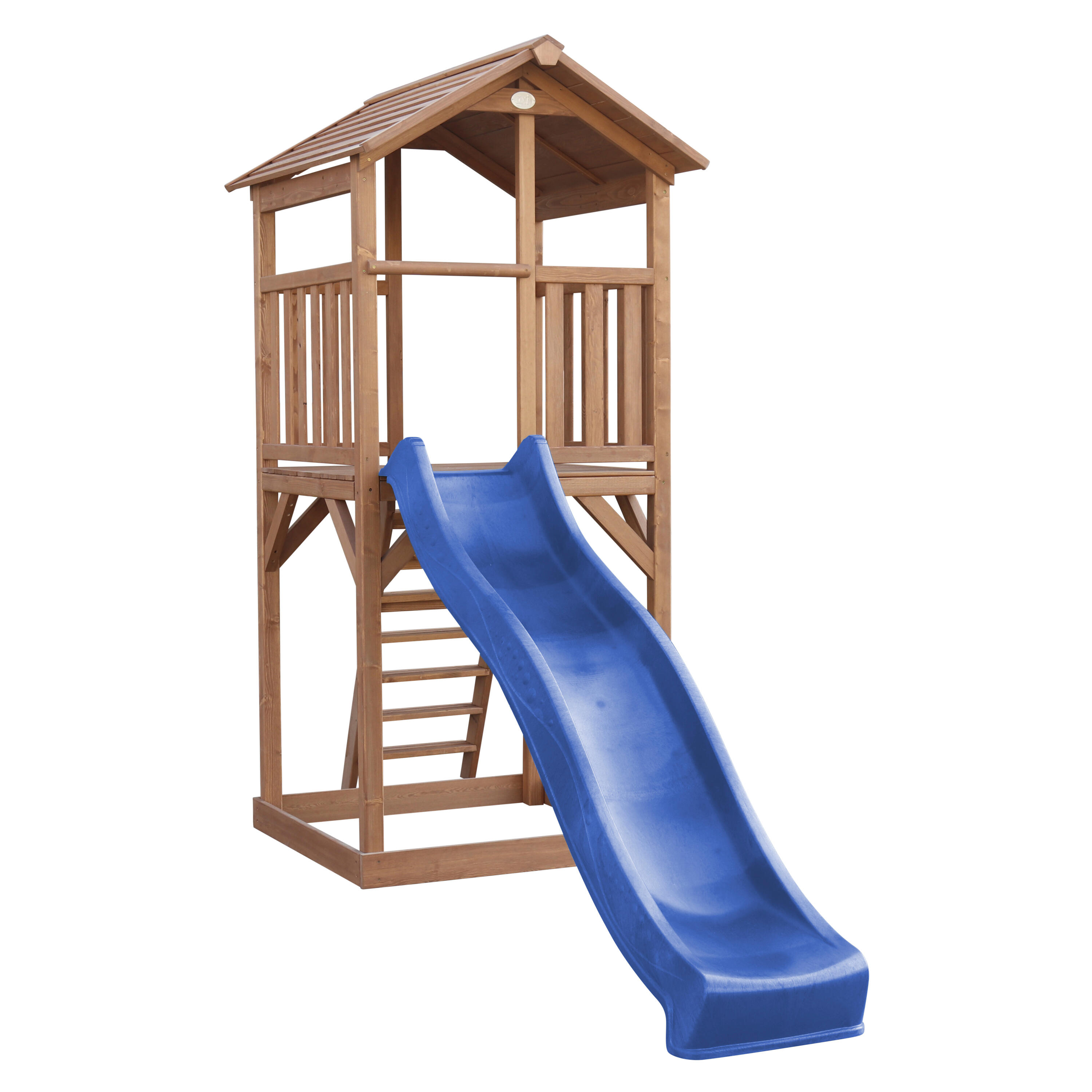 Aire de jeux Beach Tower Marron - Toboggan Bleu 5/7