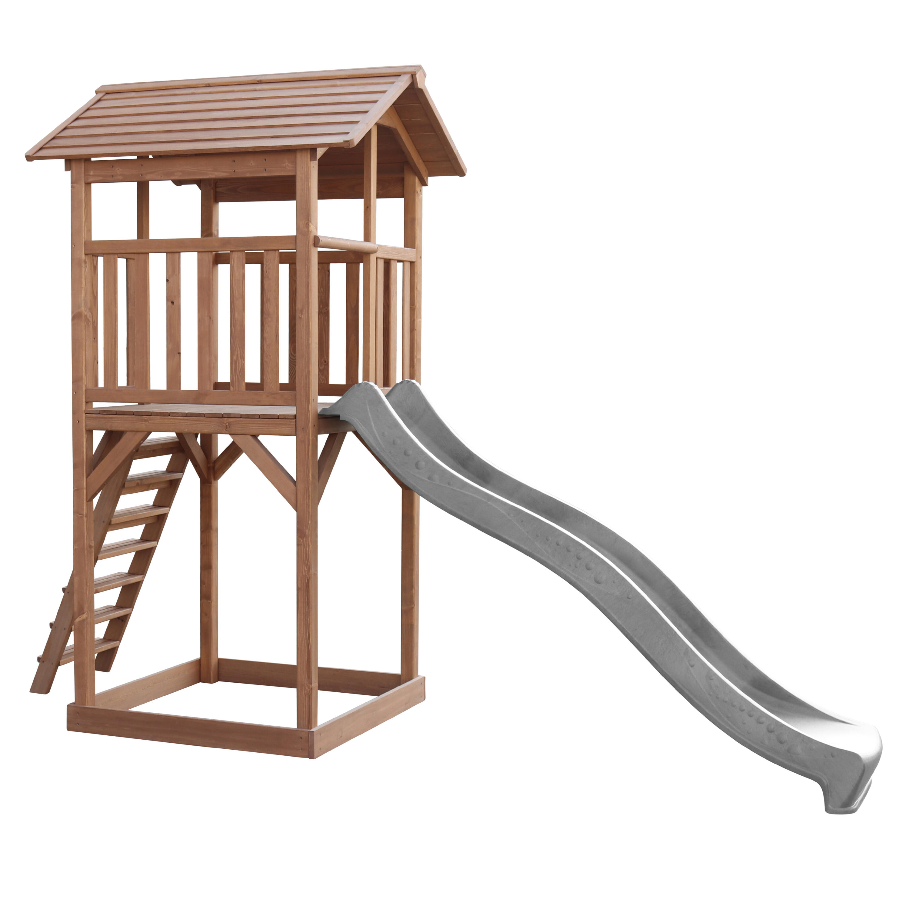Aire de jeux Beach Tower Marron - Toboggan Gris 6/7