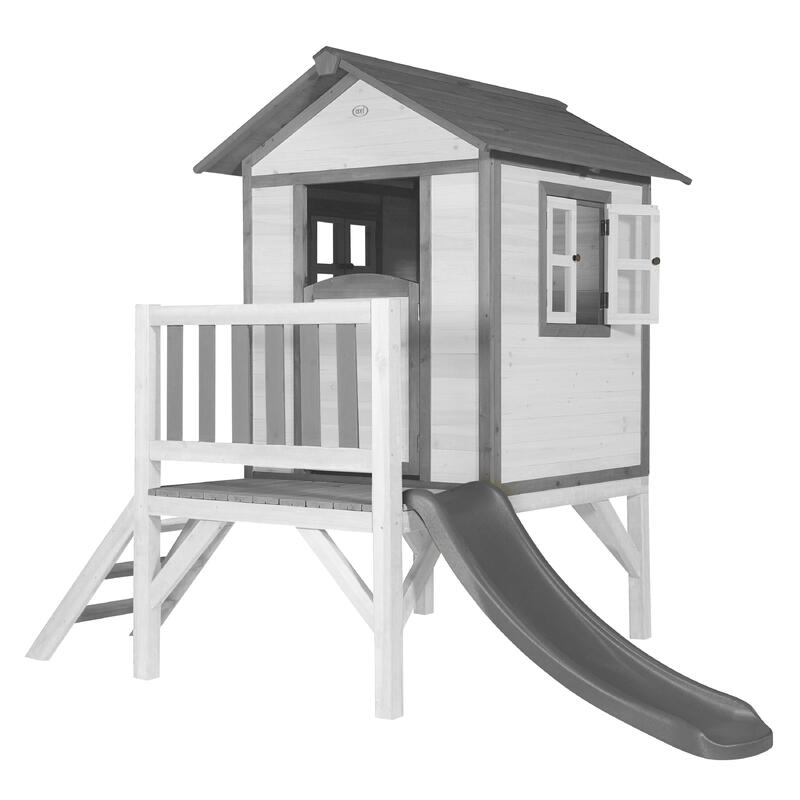 AXI Beach Lodge XL Domek dla dzieci Bialy, Slide Grey | Drewno FSC