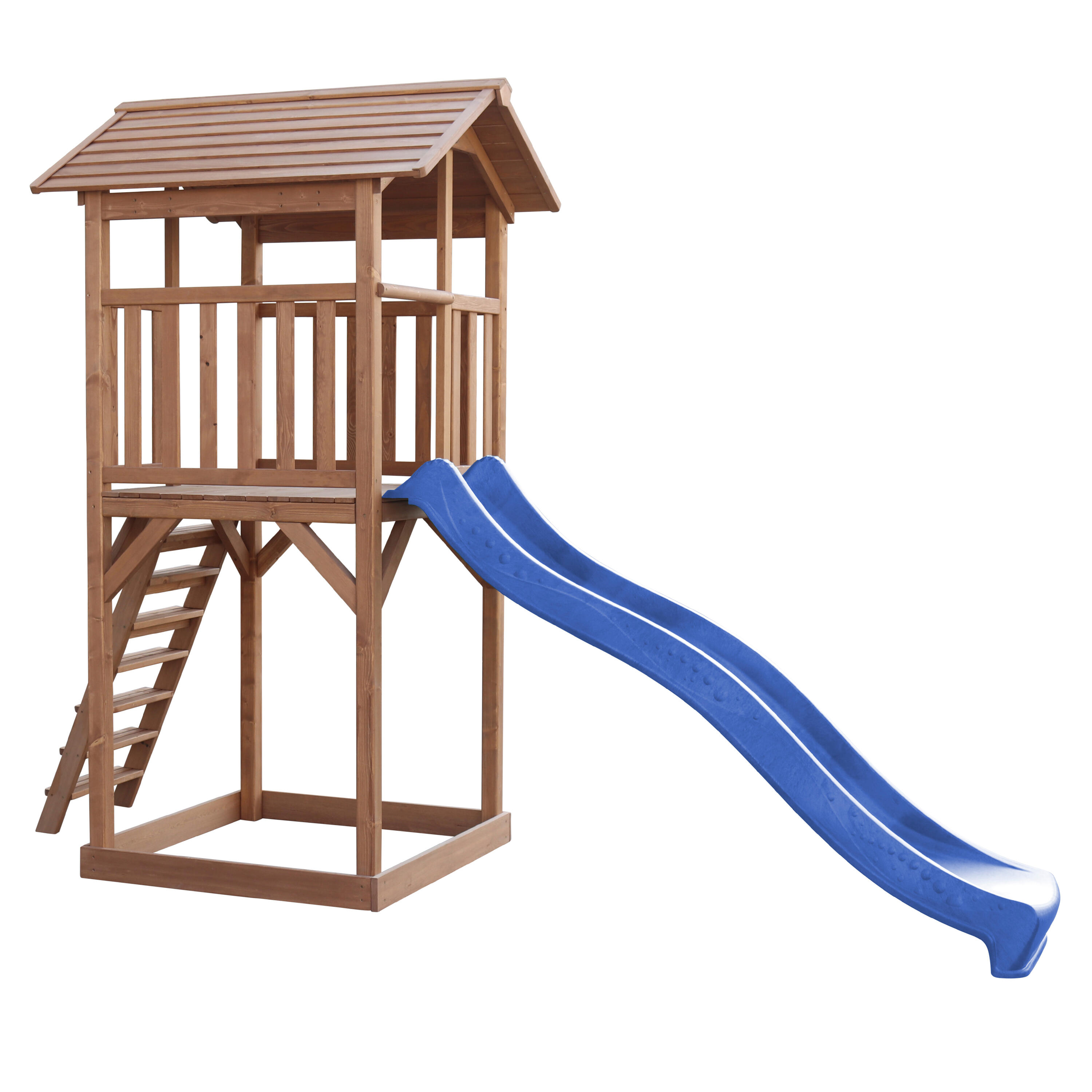 Aire de jeux Beach Tower Marron - Toboggan Bleu 6/7