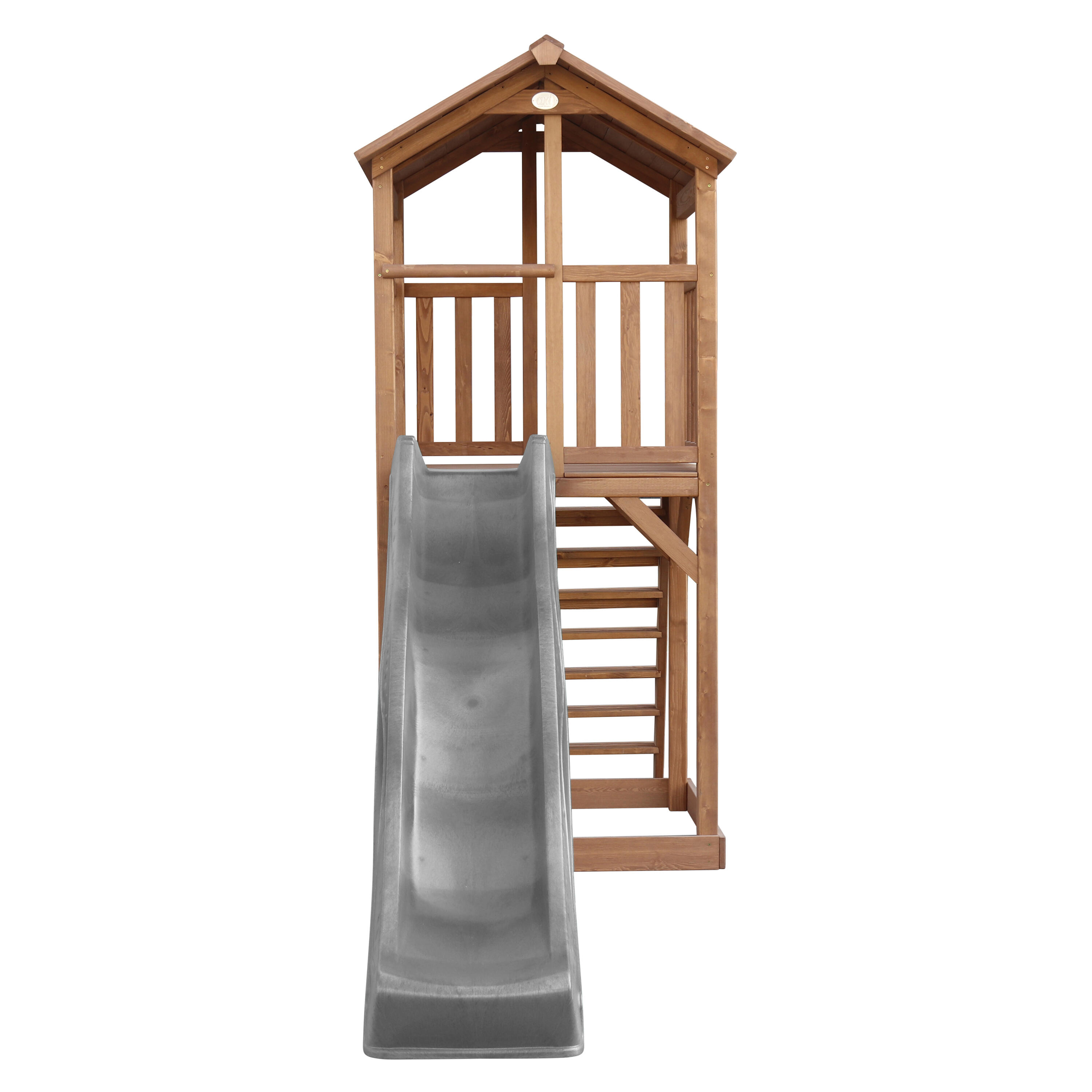 Aire de jeux Beach Tower Marron - Toboggan Gris 2/7