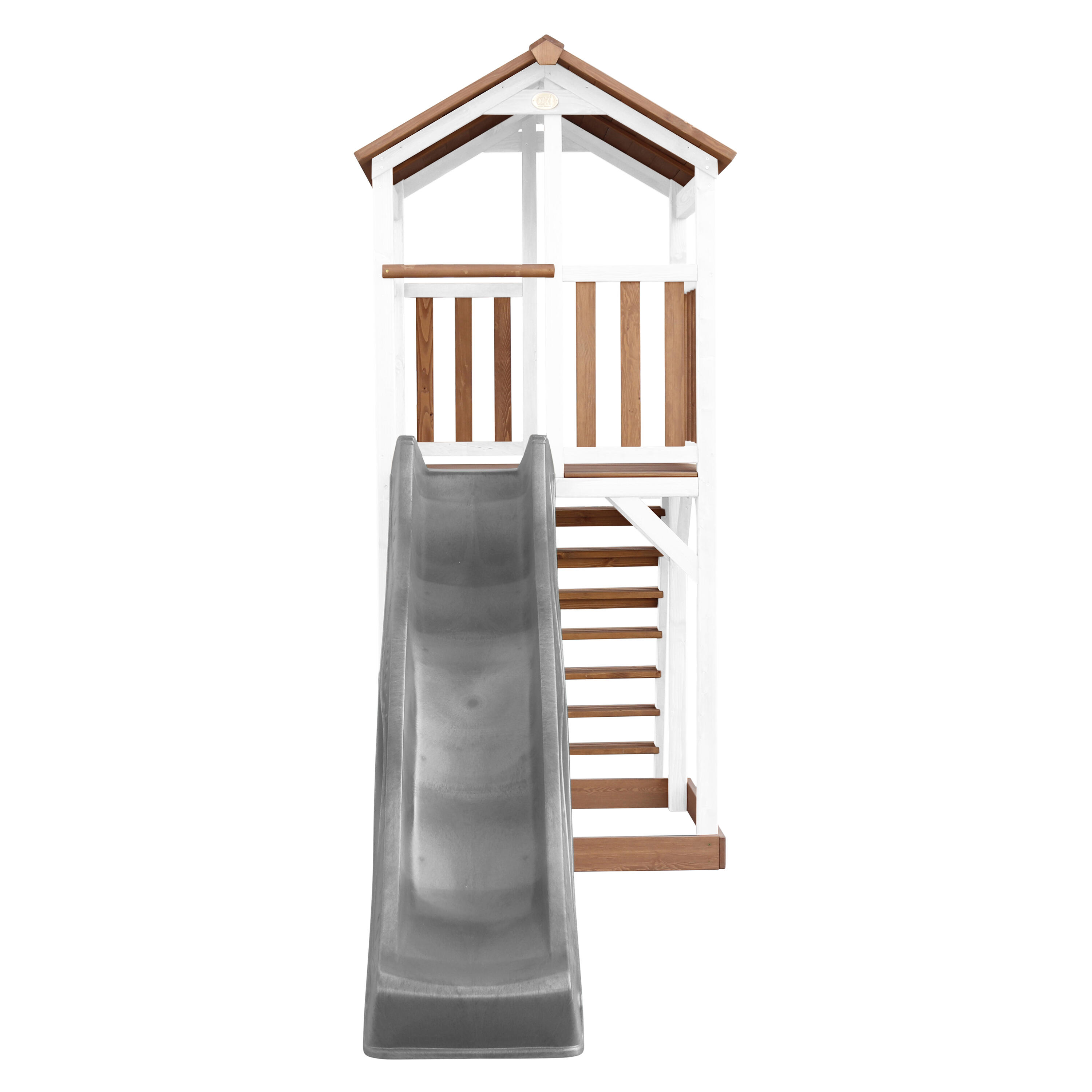 Aire de jeux Beach Tower Marron/Blanche - Toboggan Gris 2/7